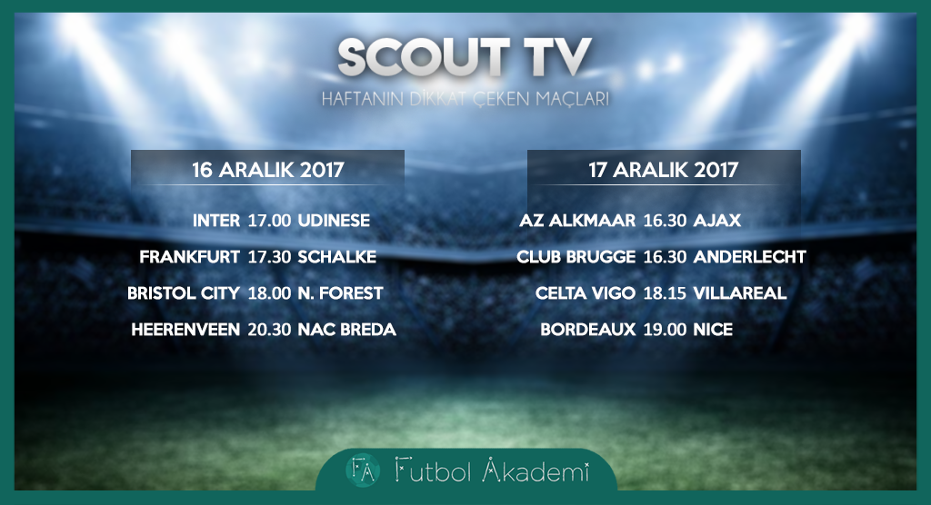 Scout TV | Haftanın dikkat çeken maçları | 16-17 Aralık
